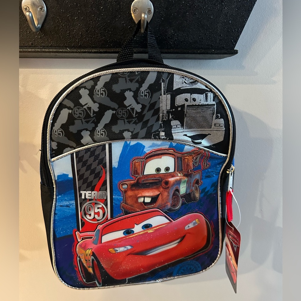 NWT! Disney Cars Team 95 Backpack - Red, Blue, and Black